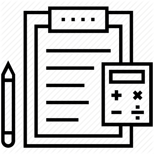 512x512 Account Management, Accounting, Calculator, Clipboard, Pencil Icon