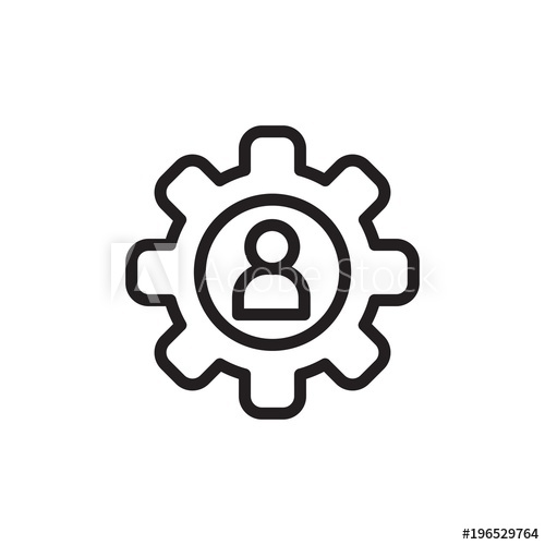 500x500 Account Settings, Profile Settings Outlined Vector Icon Modern