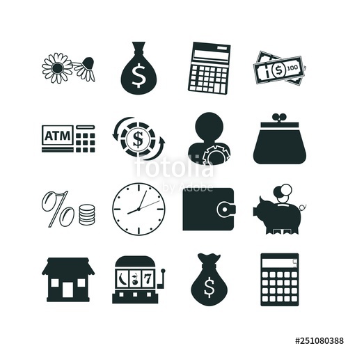 500x500 Money Icon Set Money Bag Icon And Accountant Icon Calculator