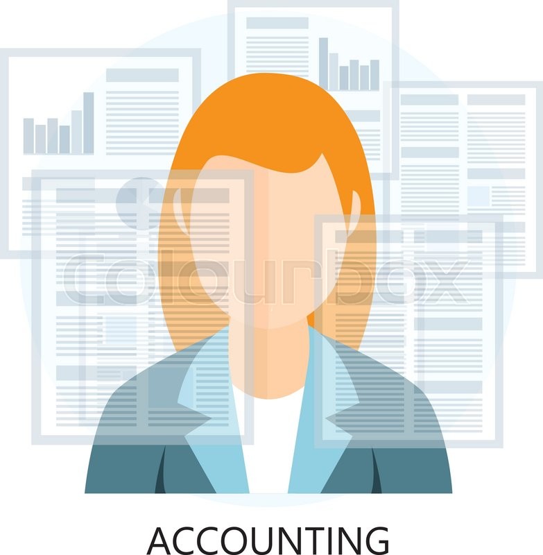 783x800 Accounting Icon With Businesswoman Stock Vector Colourbox
