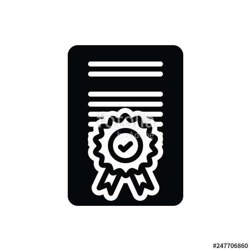 500x500 Black Solid Icon For Accreditation Stock Image And Royalty Free