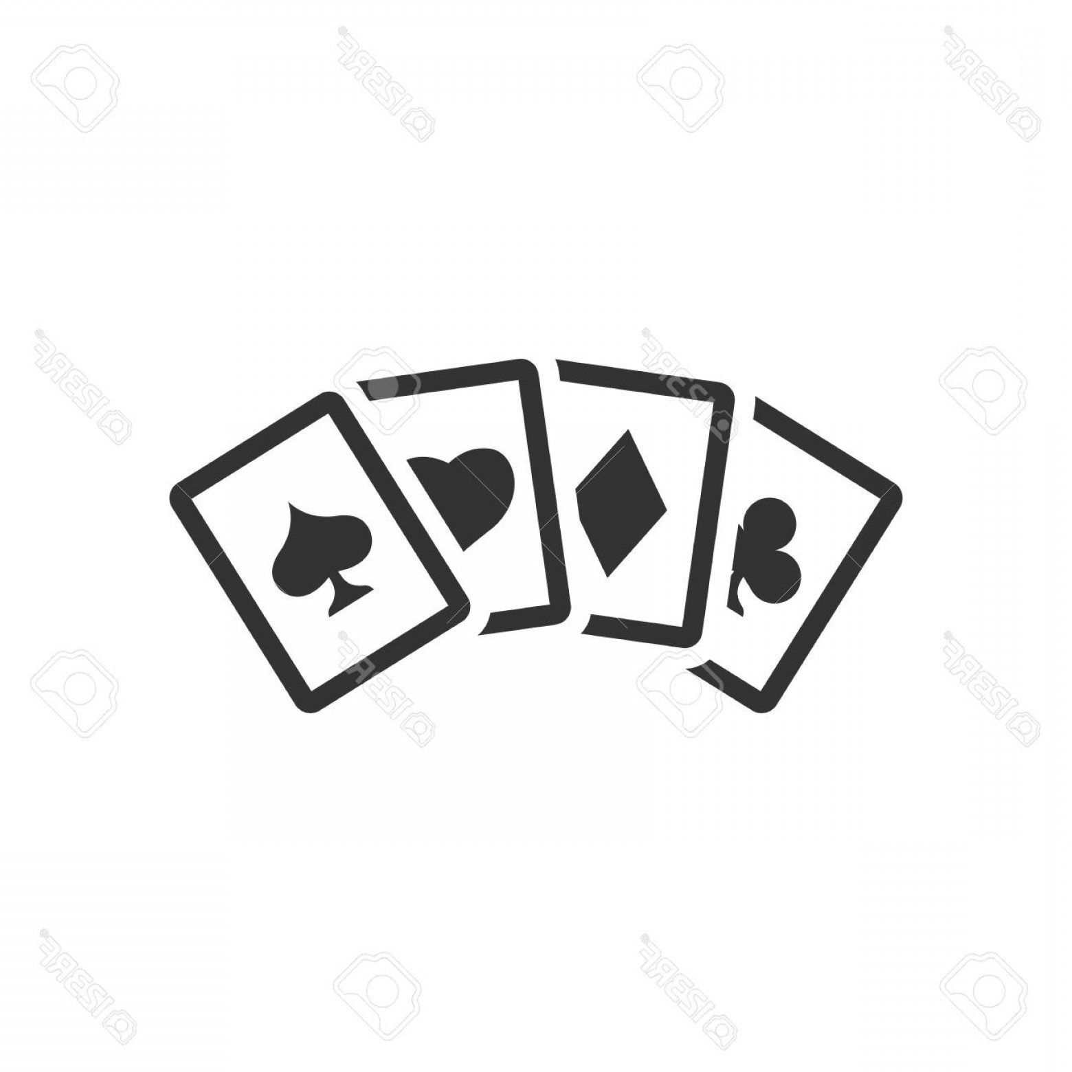 1560x1560 Photostock Vector Playing Cards Icon In Single Color Gaame