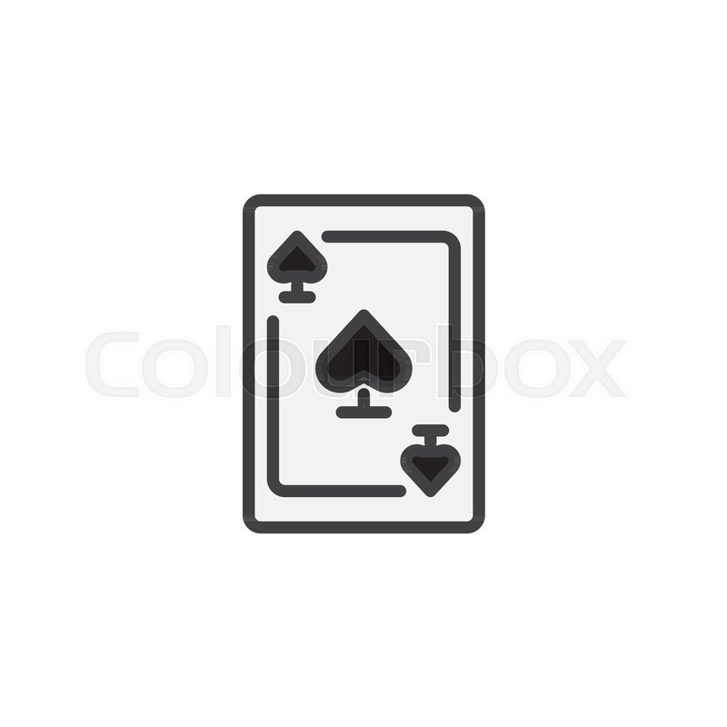 800x800 Ace Of Spades Filled Outline Icon, Stock Vector Colourbox