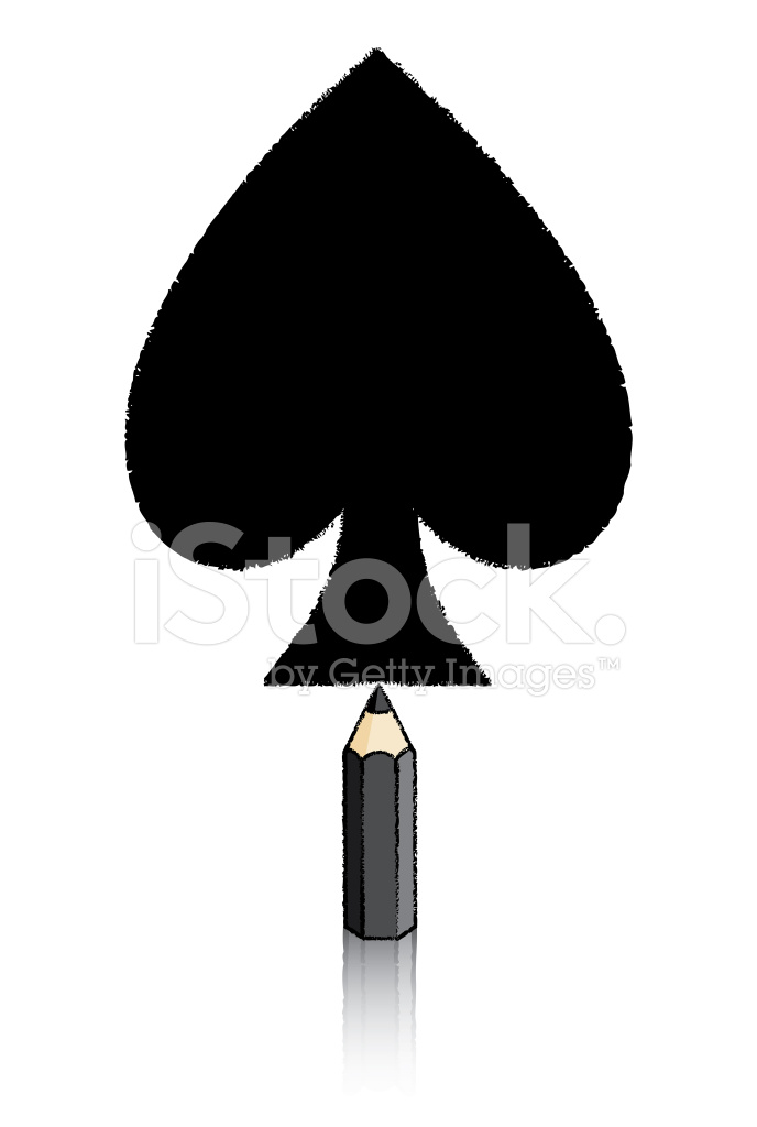 688x1024 Black Pencil Drawing Ace Of Spades Playing Card Icon Stock Vector