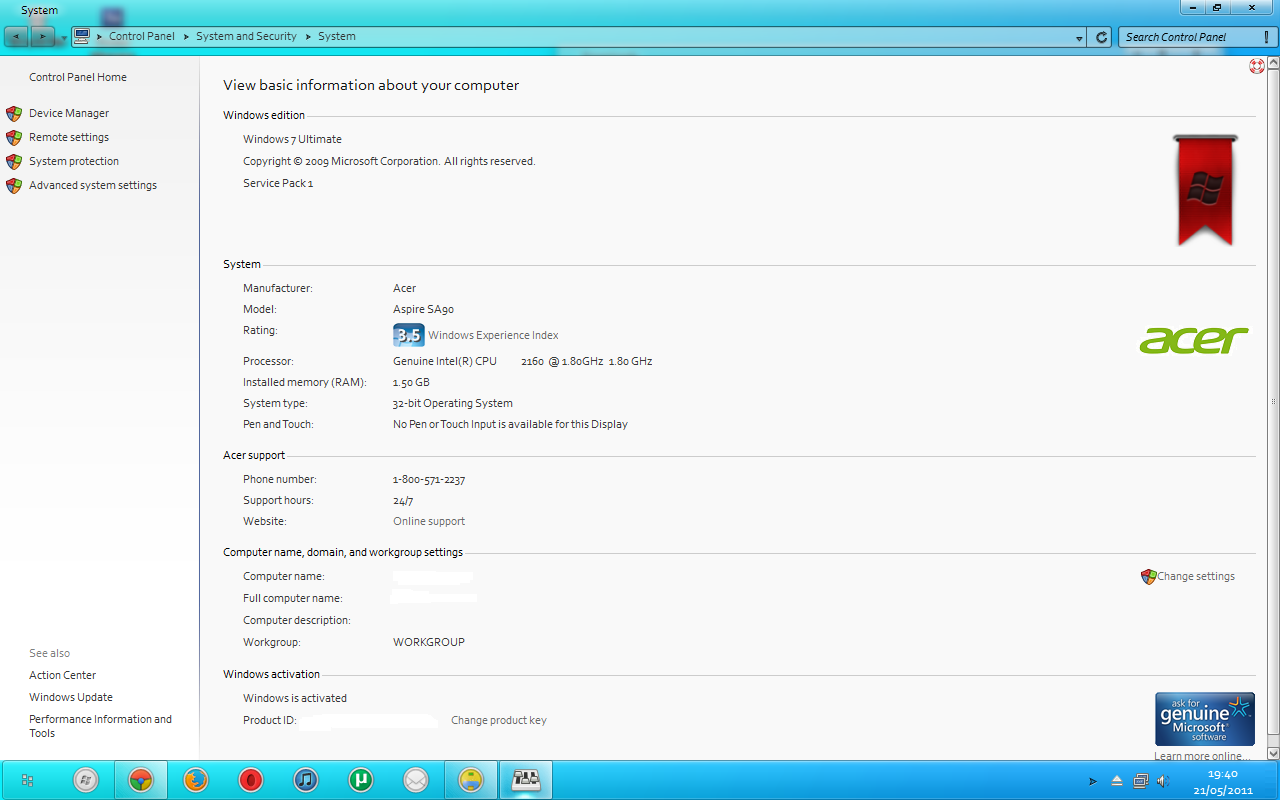 1280x800 Replace Old Acer Oem Logo