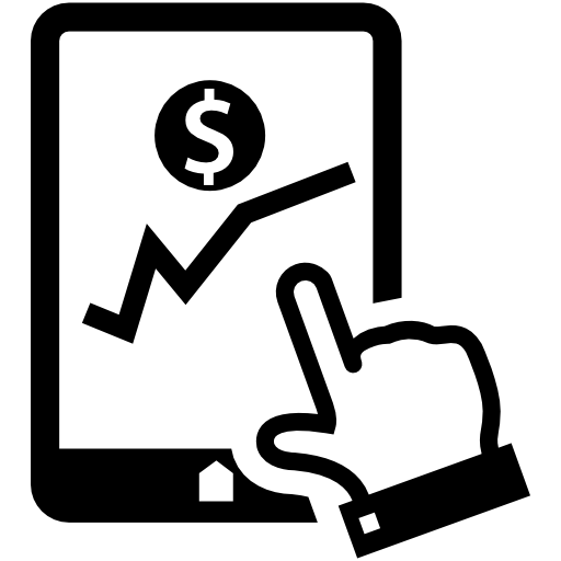 512x512 Financial Graphic Of Stocks On Tablet Screen Free Vector Icons