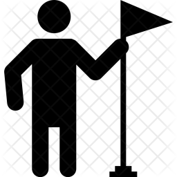 256x256 Flag, Hold, Man, Goal, Achieve, Achievement, Stand Icon Of Glyph