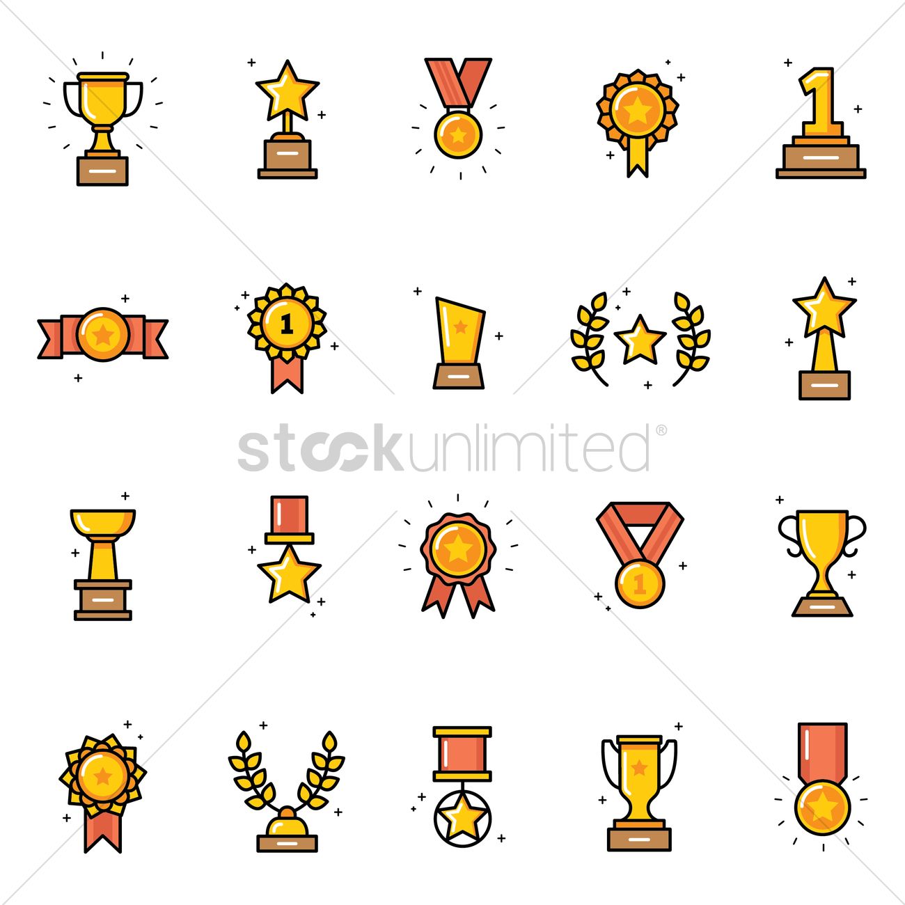 1300x1300 Set Of Achievement Icons Vector Image
