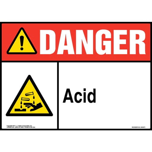500x500 Danger Acid Sign With Icon
