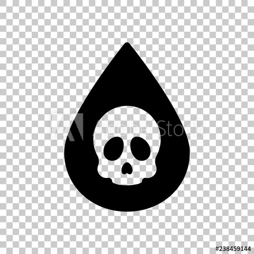 500x500 Drop Of Poison Or Acid With Skull Symbol Icon Of Danger Black