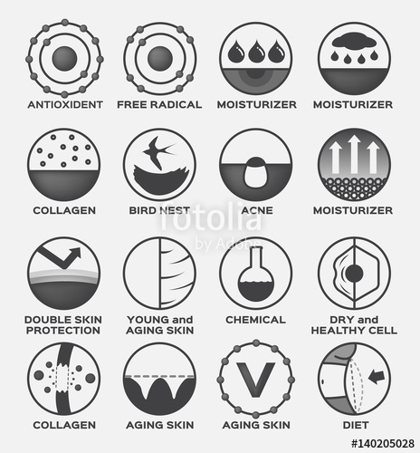 464x500 Skin Care And Cosmetic Icon Set Vector