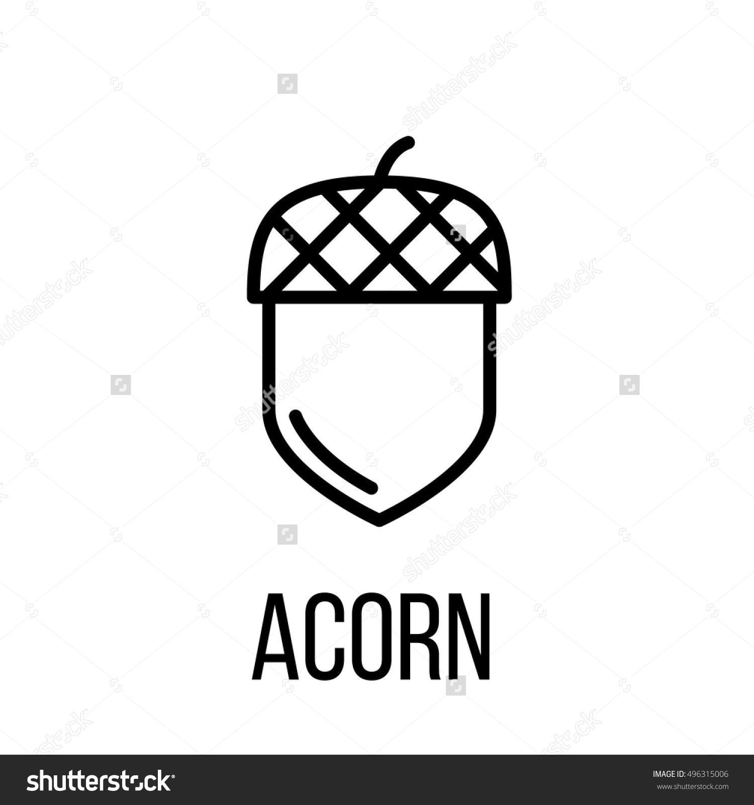 1500x1600 Acorn Icon Or Logo In Modern Line Style High Quality Black