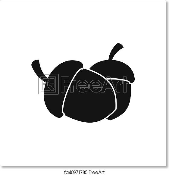 561x581 Free Art Print Of Acorn Icon In Simple Style Icon In Flat Style