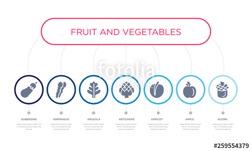 500x300 Simple Illustration Set Of Vector Blue Icons Such As Acorn