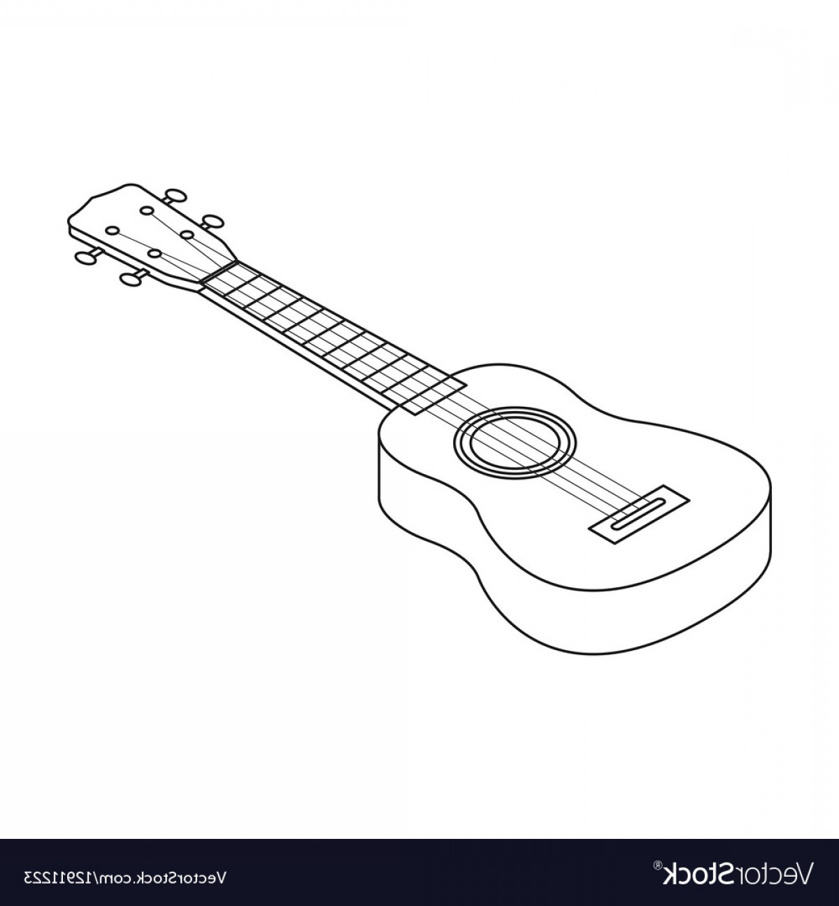 1200x1296 Acoustic Bass Guitar Icon In Outline Style Vector Catchsplace