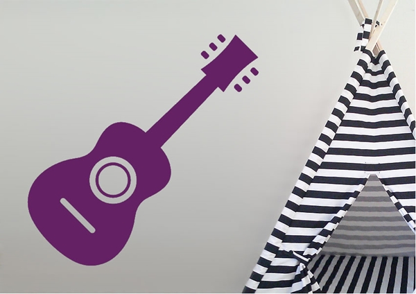 600x424 Acoustic Guitar Icon Club Wall Stickers Adhesive Wall Sticker