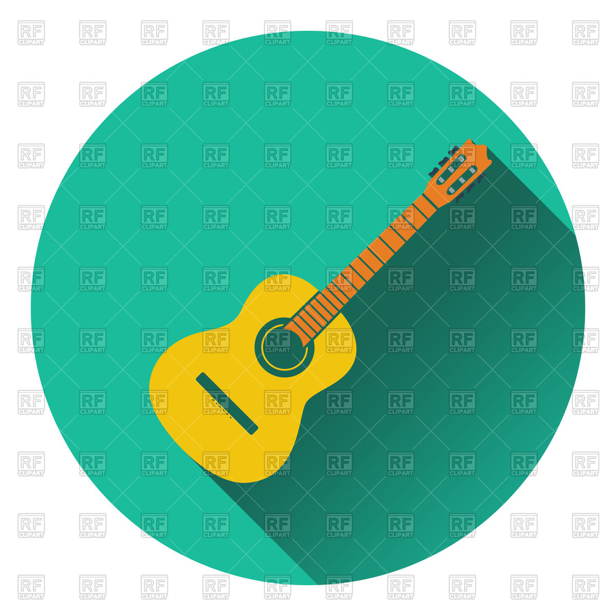 1200x1200 Flat Design Icon Of Acoustic Guitar Vector Image Of Icons