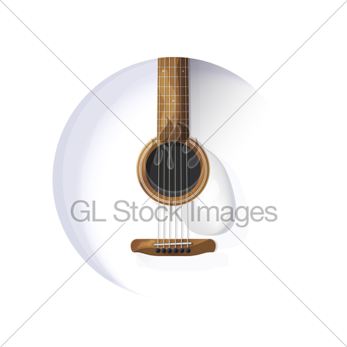 500x500 Vector Acoustic Guitar Icon Gl Stock Images