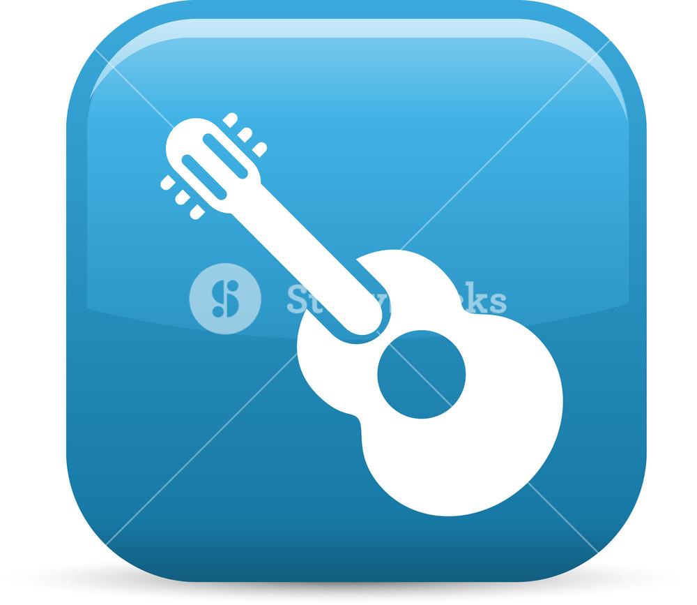 1000x867 Acoustic Guitar Elements Glossy Icon Royalty Free Stock Image
