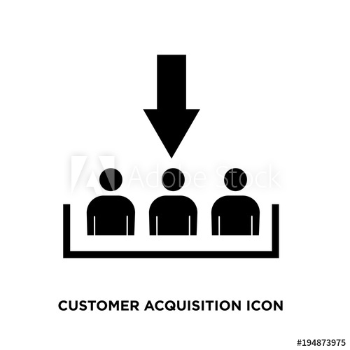 500x500 Customer Acquisition Icon, Flat Vector Sign Isolated On Green