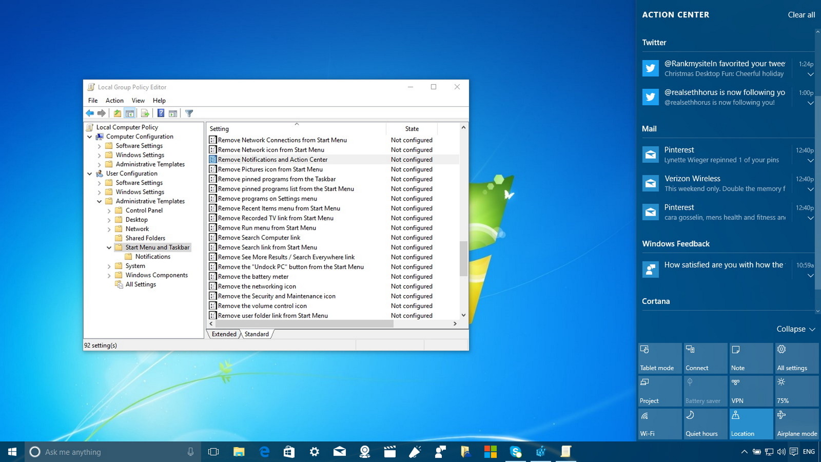 1600x900 How To Disable Action Center In Windows Windows Central