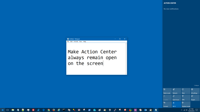 673x379 Make Action Center Always Remain Open On The Screen In Windows