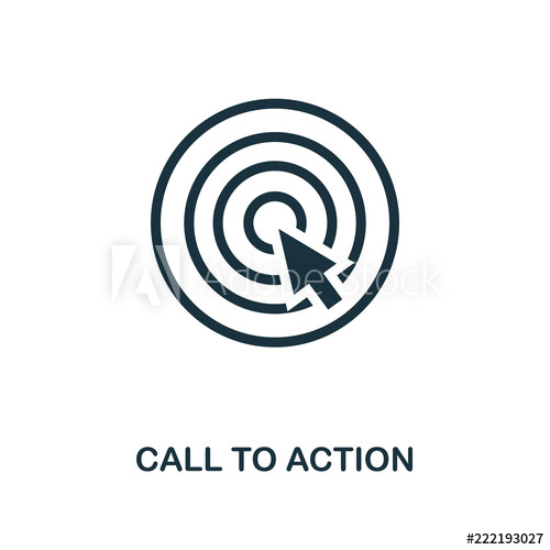 500x500 Call To Action Icon Monochrome Style Design From E Commerce Icon