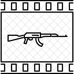 256x256 Action Movie Icon Of Line Style