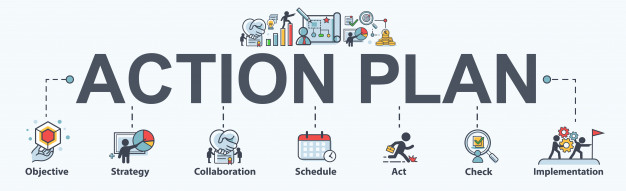 626x191 Action Plan Banner Web Icon For Business And Marketing Vector