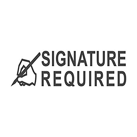 466x466 Signature Required With Hand Icon, Pre Inked Office