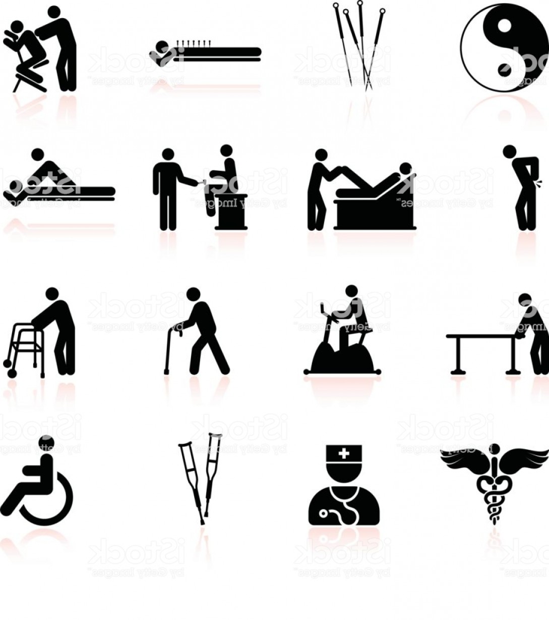 1089x1228 Acupuncture And Physical Therapy Black White Icon Set Gm