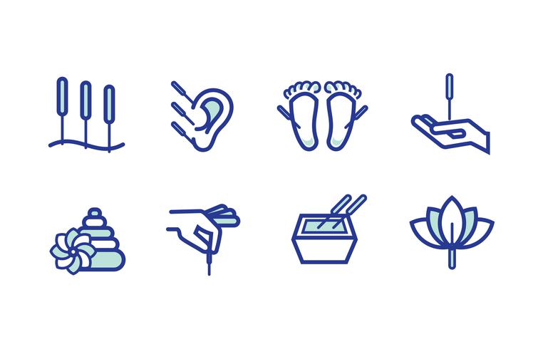 762x490 Acupuncture Icon Pack Stock Images
