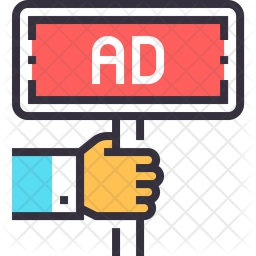 Ad Icon Of Colored Outline Style 256x256 Ad Icon Of Colored Outline Style