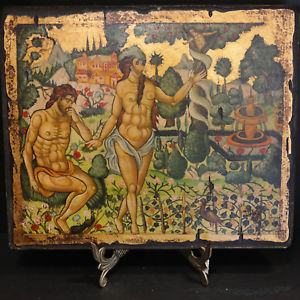 300x300 Orthodox Icon Handpainted Old Wood Greek Byzantine Ancestral Sin