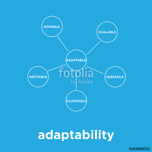 500x500 Adaptability Icon Isolated On Blue Background Stock Image