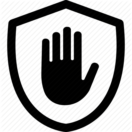 512x512 Ad, Adblock, Block, Hand, Security, Shield, Stop Icon