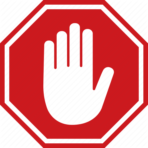 512x512 Adblock, Block, Halt, Hand, Red, Sign, Stop Icon