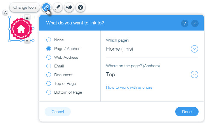 703x423 Adding And Linking An Icon Button Help Center