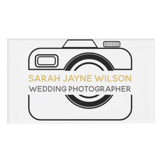 540x540 Camera Icon Wedding Photographer Name Tag