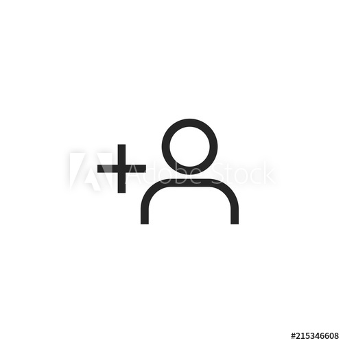 500x500 Add Friend Icon In Linear Style For Social Media