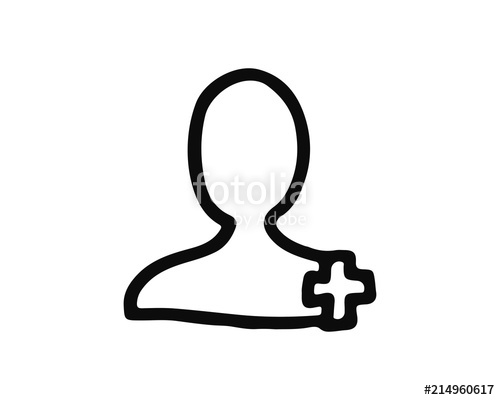 500x400 Add Friend Icon Hand Drawn Design Illustration,designed For Web