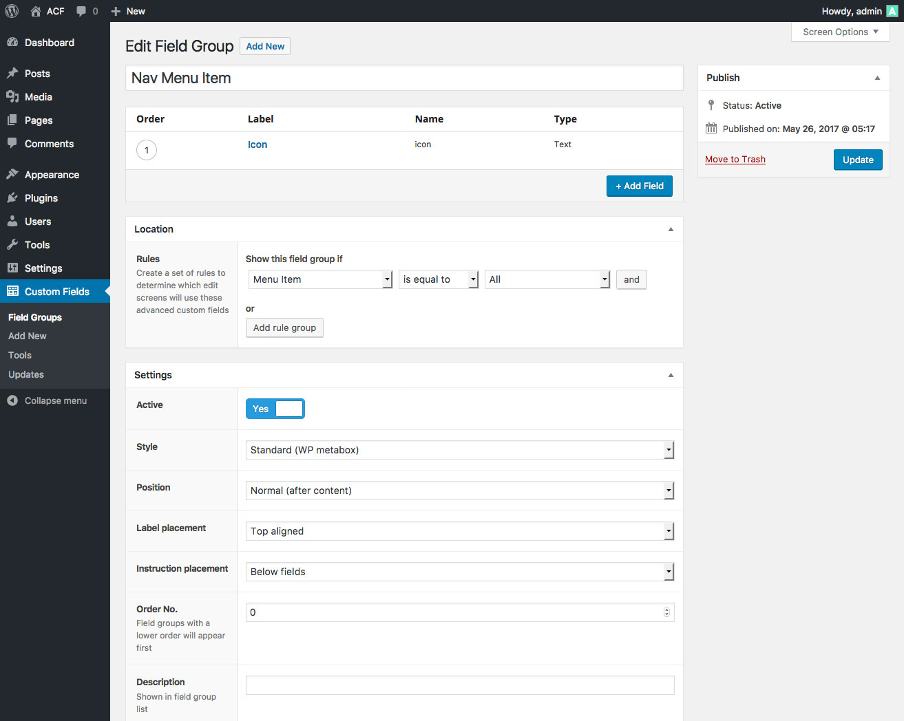 1313x1048 Acf Adding Fields To Menu Items