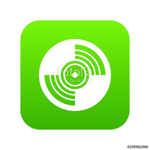 500x500 Gramophone Vinyl Lp Record Icon Digital Green For Any Design