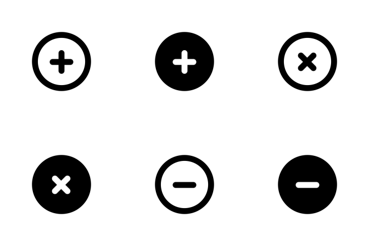 720x480 Download Add, Remove, Delete Buttons Icon Pack