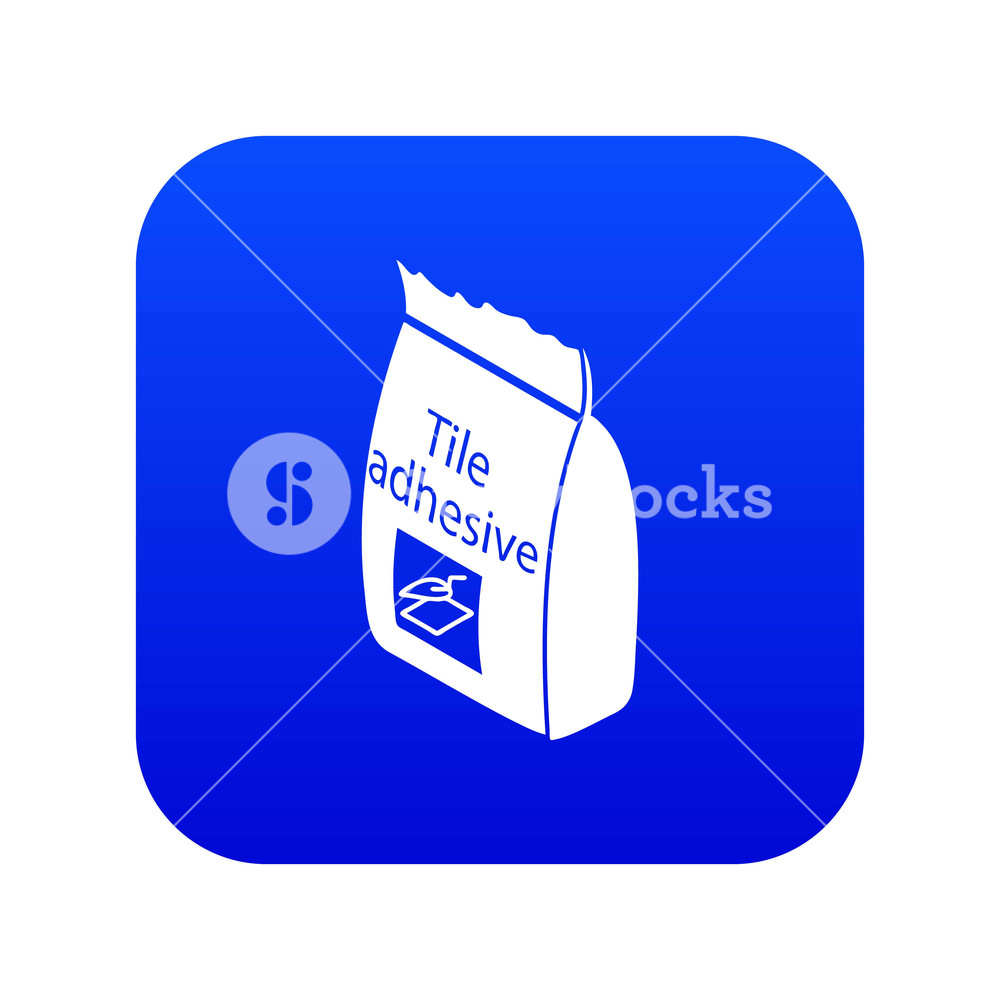 1000x1000 Tile Adhesive Icon Blue Vector Isolated On White Background