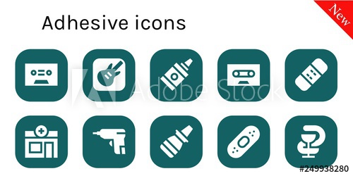 500x250 Adhesive Icon Set