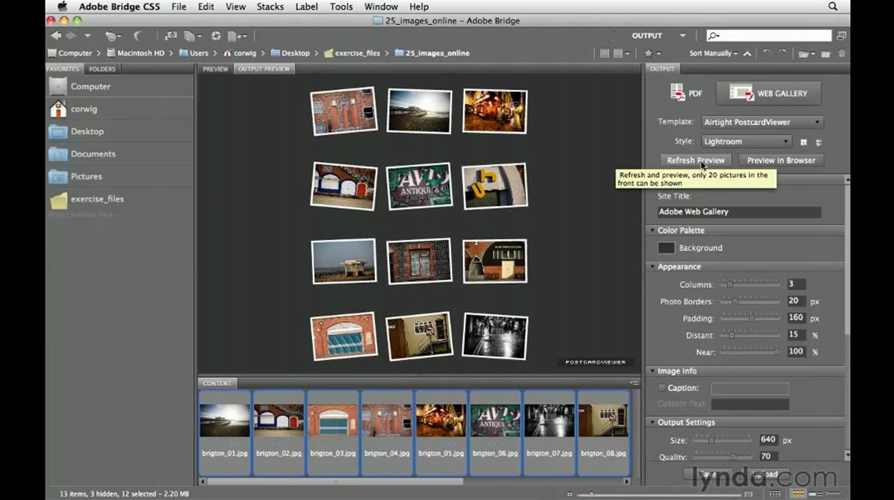 1280x716 Adobe Bridge Creating A Web Gallery Tutorial
