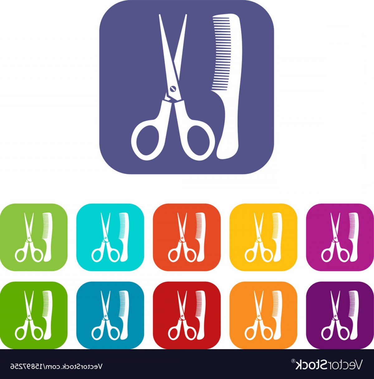 1200x1219 Scissors And Comb Icons Set Vector Handandbeak