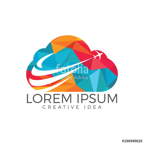 500x500 Creative Cloud Travel Logo Design Plane And Cloud Icon Design
