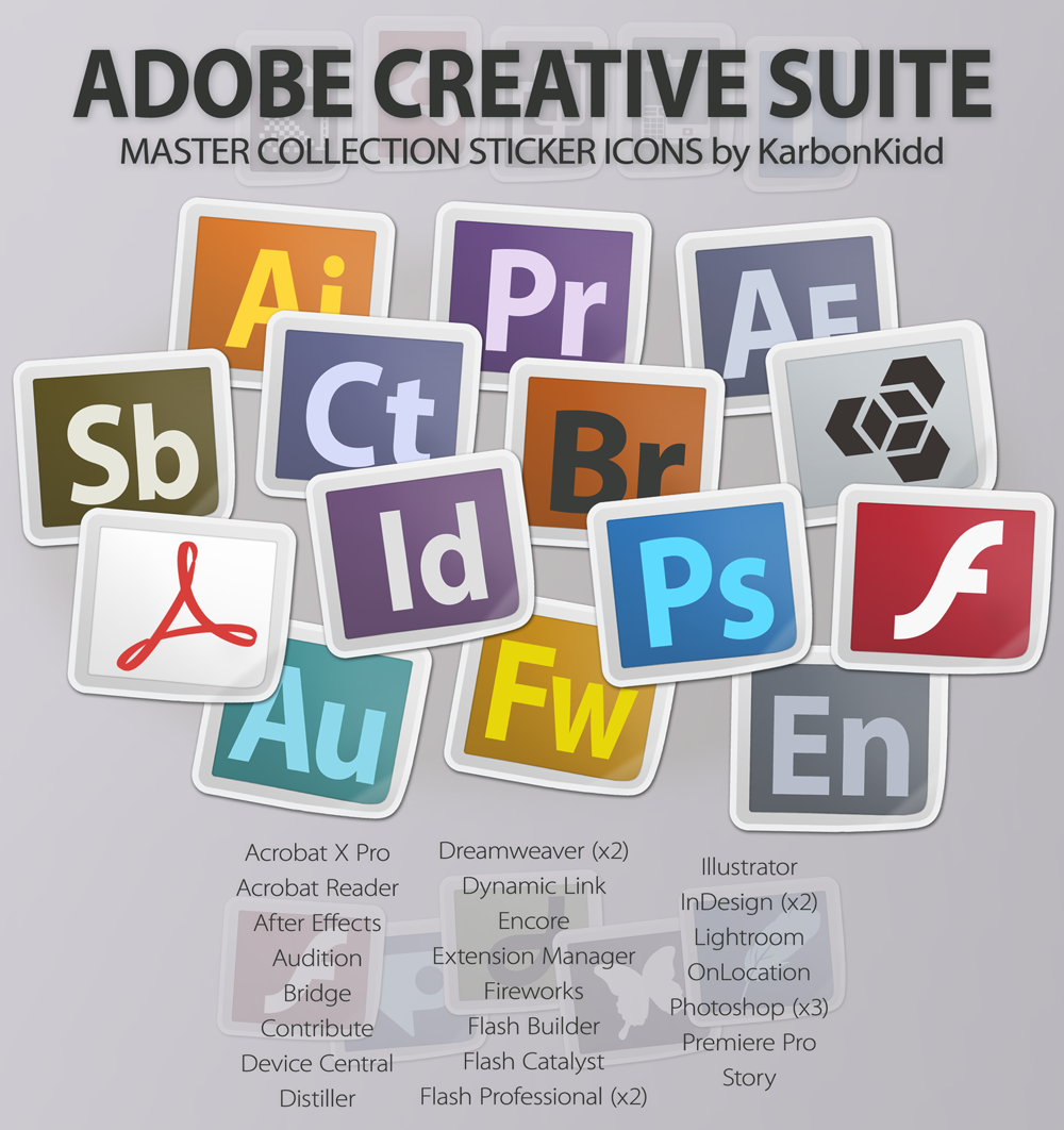 1000x1062 Adobe Creative Suite Sticker Icons